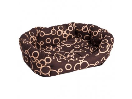 8-sided cotton bed. Coffin brown/beige 45 cm