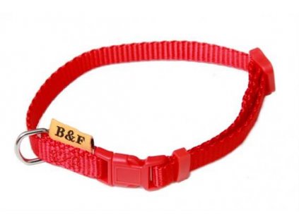 Puppy nylon collar with identification - red BAFPET 1.00 x 20-35 cm