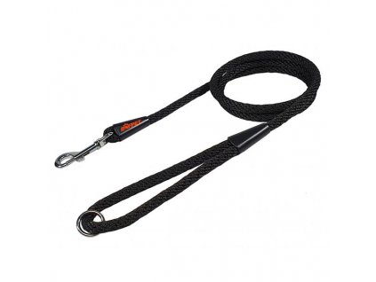 Textile rope leash "Spiral" black BAFPET 1.00 x 150 cm