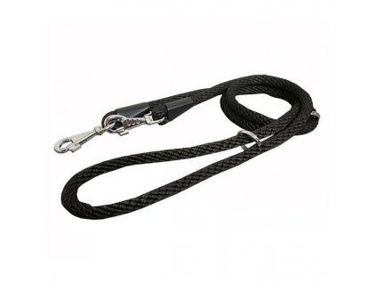 Textile rope leash "Spiral" black BAFPET 1.40 x 240 cm
