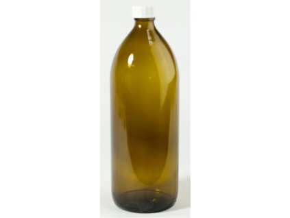 Flacon maro + capac, gât îngust 1l