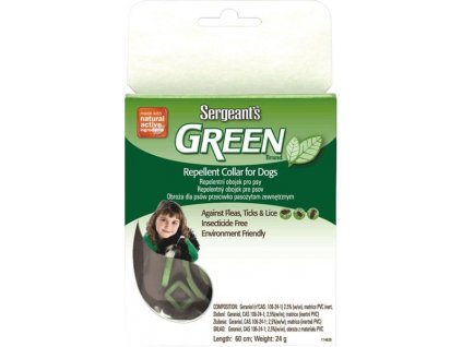 Sergents Guler verde pentru caini 60 cm