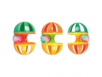 Spielzeug nagen. Kunststoff oval 3D mit Flamingo Ball 6,5x10cm