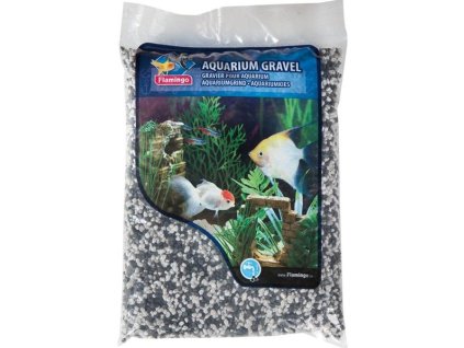 Aquarium sand black and white Flamingo 1 kg, 2-3 mm