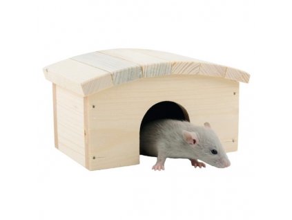 Wooden house for hamster, mouse, arched roof 14 x 10 x 8 cm