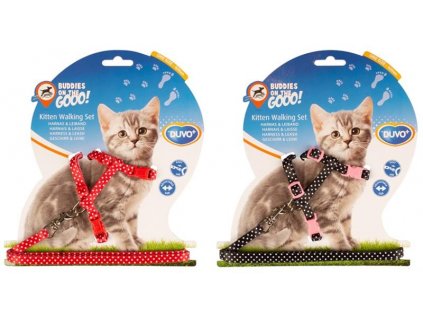 Kitten harness and leash DUVO+ with dots 15-25cm/8mm-125cm