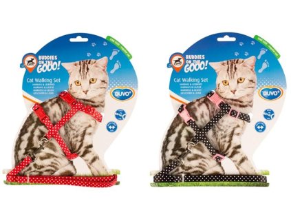 Harness and leash cat DUVO+ with dots 20-35cm/10mm-125cm