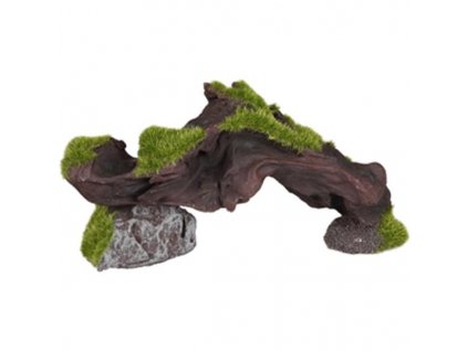 Artificial decoration - branch with moss 17x4x8cm Flamingo