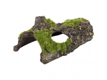 Artificial decoration - bark with moss 15x9x16cm Flamingo