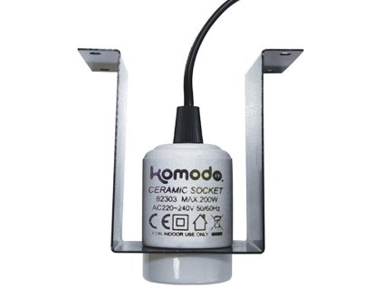 Ceramic bulb socket with Komodo holder 10.5x10x6cm