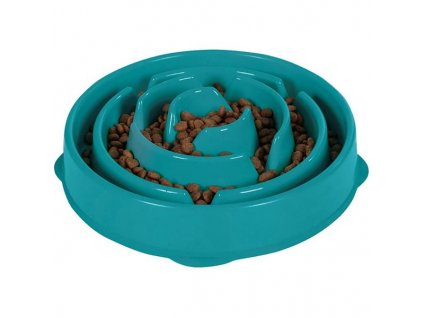Plastic interactive Fun Feeder bowl turquoise large