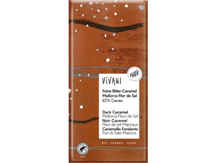 Bio Zartbitterschokolade mit Karamell und Salz VIVANI 80 g  + Při koupi 12 a více kusů 3% Sleva