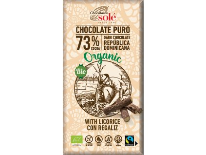 Bio hořká čokoláda s lékořicí SOLÉ 100 g  + Při koupi 12 a více kusů 3% Sleva