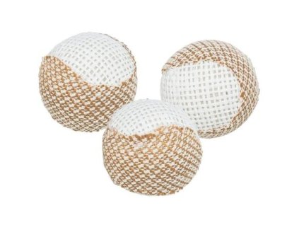 Set of 3 jute rattle balls, ø 5 cm
