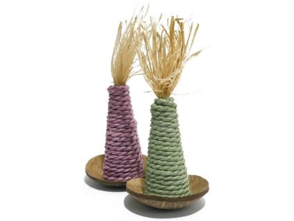 Chew toy, natural sisal cone, Rosewood 9 x 15 cm