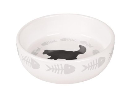 Bowl cat ceramics sigle white 375ml Flamingo