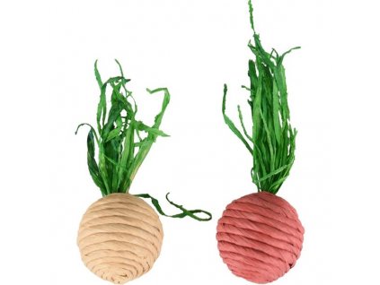 Natural sisal/rattle radish chew toy 2pcs 4.5cm Flamingo