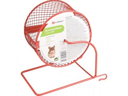 Metal carousel for rodents, mesh, red Flamingo 11.5 cm
