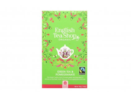 English Tea Shop Čaj zelený BIO s granátovým jablkem a růžovými lístky 20 nálevkových sáčků 40g  + Při koupi 12 a více kusů 3% Sleva