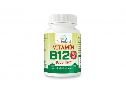 Vitamín B12 1000 mcg "vegan" 90 tablet - Dr. Natural 22,5g  + Při koupi 12 a více kusů 3% Sleva