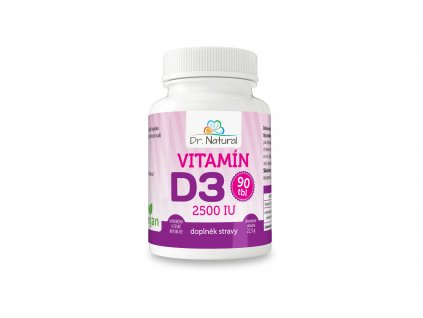 Vitamín D3 2500 IU 90 tablet - Dr. Natural 22,5 g  + Při koupi 12 a více kusů 3% Sleva