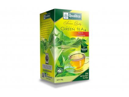 Čaj zelený s mátou a citrónovou trávou - Qualitea 25x2g  + Při koupi 12 a více kusů 3% Sleva