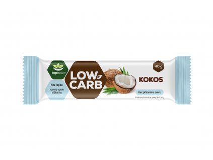 LOW CARB tyčinka Kokos - Topnatur 40g  + Při koupi 12 a více kusů 3% Sleva