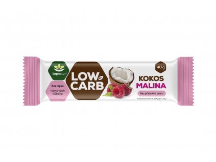 LOW CARB tyčinka Kokos & Malina - Topnatur 40g  + Při koupi 12 a více kusů 3% Sleva