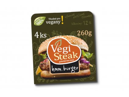 VegiSteak hmm...burger 4ks - VEGAN - VETO 260g  + Při koupi 12 a více kusů 3% Sleva