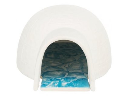 Iglu cu placă ceramică răcitoare, 13 x 9 x 15 cm, alb