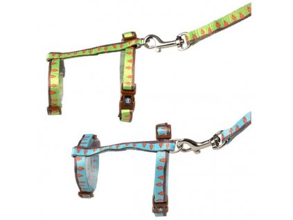 Rabbit harness with leash, carrot pattern Duvoplus