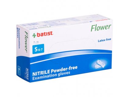 Rukavice nesteril. nitril FLOWER S 100ks bez pudru