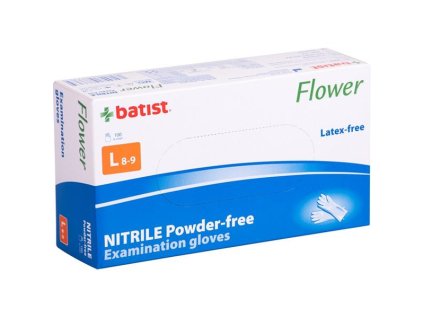 Rukavice nesteril. nitril FLOWER L 100ks bez pudru