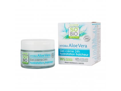 Gel-krém Aloe vera — hydratace a svěžest 24h — pro normální až smíšenou pleť 50 ml BIO SO’BiO étic