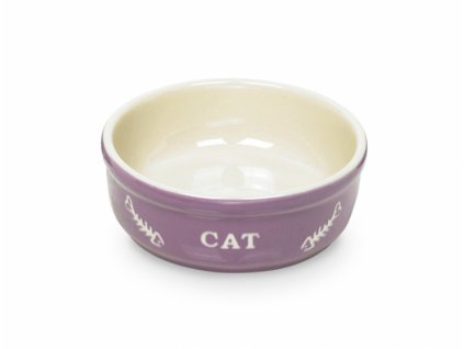 Nobby Cat ceramic bowl 13.5 cm purple 250 ml