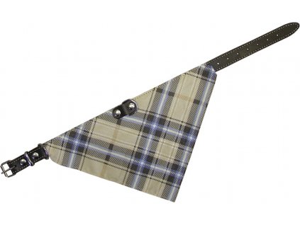 Nobby leather collar with scarf 40cm brown