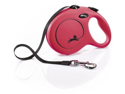 Flexi NEW CLASSIC L rotes Leinenband 8m/50kg