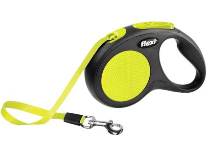 Smycz taśmowa Flexi NEW NEON S żółta 5m do 15kg