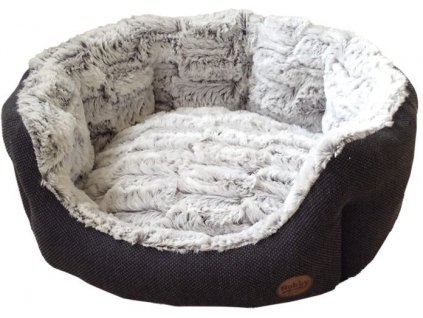 Nobby CACHO luxury plush bed gray oval 45x40x19cm