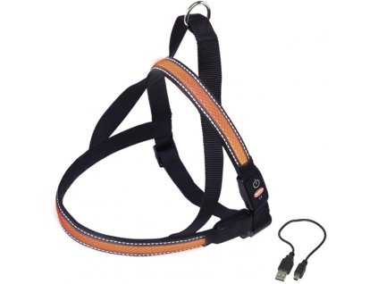 Nobby Flash Mesh svítící oranžový postroj vel. S (50-65cm)