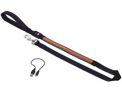 Smycz Nobby Flash Mesh pomarańczowa świecąca 120cm / 25mm  + 3% SLEVA se Slevovým kupónem: bonus