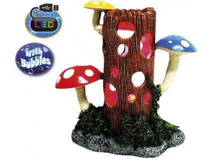 Nobby aquarium decoration trunk with mushrooms with LED 23.8 x 11.7 x 23.3 cm