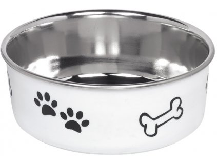Nobby Fusion stainless steel bowl with plastic coating white 16cm 940ml