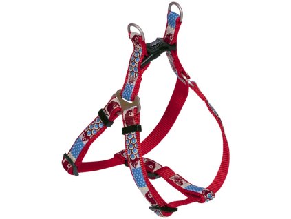 Nobby STYLE One Touch postroj červený nylon M 50-65cm