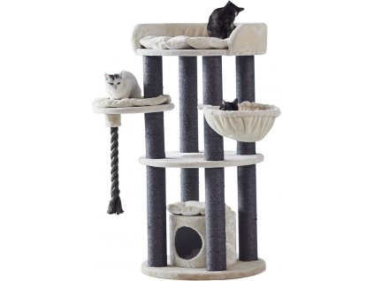 Nobby Arda double scratching post cream with black trunks 138cm