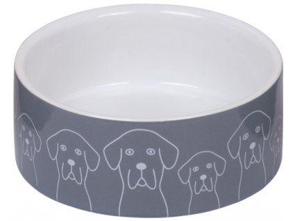 Miska ceramiczna Nobby DOGS szaro-biała 12,0 x 4,5 cm / 0,25 l + 3% SLEVA se Slevovým kupónem: bonus