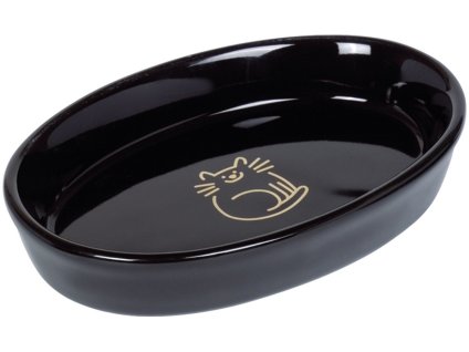 Nobby GOLDEN CAT oválná keramická miska černá se zlatým vzorem 17x11x2,5cm/0,12l  + 3% SLEVA se Slevovým kupónem: bonus