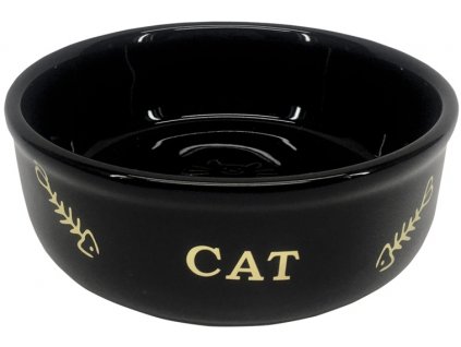 Nobby GOLDEN CAT ceramic cat bowl black with gold pattern 13.5x4.5cm/0.25l