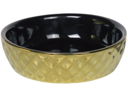 Nobby GOLD keramická miska čierna so zlatým dekórom 14x4cm/0,25l