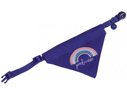 Nobby obojok so šatkou GOOD VIBES pre mačky modrý